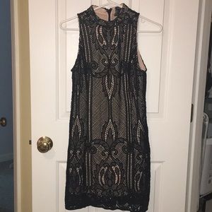 Black Sleeveless Lace Dress